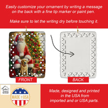 Load image into Gallery viewer, Labrador Retriever and Santa Claus Porcelain Ornament