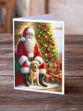 Load image into Gallery viewer, Labrador Retriever and Santa Claus Greeting Cards - Blank Note Cards – 8-Pack of Artist-Designed Cards with Envelopes