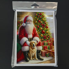 Load image into Gallery viewer, Labrador Retriever and Santa Claus Greeting Cards - Blank Note Cards – 8-Pack of Artist-Designed Cards with Envelopes