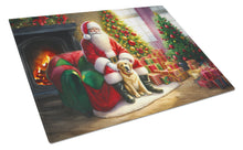 Load image into Gallery viewer, Labrador Retriever and Santa Claus Glass Cutting Boards – Durable, Decorative Kitchen Art