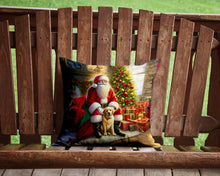 Load image into Gallery viewer, Labrador Retriever and Santa Claus Throw Pillow - 14x14 Decorative Pillow – Art for Your Home &amp; Patio