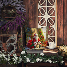 Load image into Gallery viewer, Labrador Retriever and Santa Claus Throw Pillow - 14x14 Decorative Pillow – Art for Your Home &amp; Patio