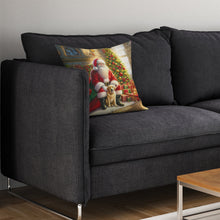 Load image into Gallery viewer, Labrador Retriever and Santa Claus Throw Pillow - 14x14 Decorative Pillow – Art for Your Home &amp; Patio
