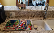 Load image into Gallery viewer, Lakeland Terrier and Santa Claus Dish Drying Mat