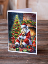 Load image into Gallery viewer, Lakeland Terrier and Santa Claus Greeting Cards - Blank Note Cards – 8-Pack of Artist-Designed Cards with Envelopes