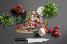 Load image into Gallery viewer, Lakeland Terrier and Santa Claus Glass Cutting Boards – Durable, Decorative Kitchen Art