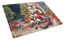 Load image into Gallery viewer, Lakeland Terrier and Santa Claus Glass Cutting Boards – Durable, Decorative Kitchen Art