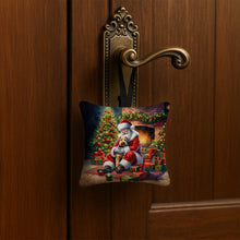 Load image into Gallery viewer, Lakeland Terrier and Santa Claus Hanging Square Fabric Ornament 3.5 × 3.5