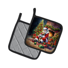 Load image into Gallery viewer, Lakeland Terrier and Santa Claus Pot Holders - Set of 2 Decorative Kitchen Helpers | Made in the USA