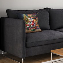 Load image into Gallery viewer, Lakeland Terrier and Santa Claus Throw Pillow - 14x14 Decorative Pillow – Art for Your Home &amp; Patio