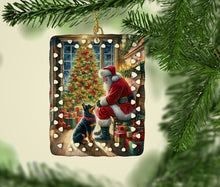Load image into Gallery viewer, Lancashire Heeler and Santa Claus Porcelain Ornament