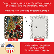 Load image into Gallery viewer, Lancashire Heeler and Santa Claus Porcelain Ornament