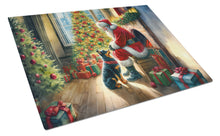 Load image into Gallery viewer, Lancashire Heeler and Santa Claus Glass Cutting Boards – Durable, Decorative Kitchen Art
