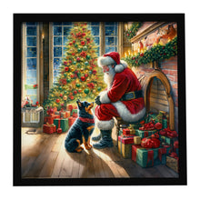 Load image into Gallery viewer, Lancashire Heeler and Santa Claus Framed Metal Print