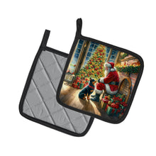 Load image into Gallery viewer, Lancashire Heeler and Santa Claus Pot Holders - Set of 2 Decorative Kitchen Helpers | Made in the USA