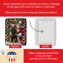 Load image into Gallery viewer, Leonberger and Santa Claus Porcelain Ornament