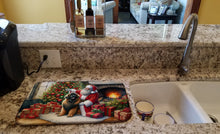 Load image into Gallery viewer, Leonberger and Santa Claus Dish Drying Mat