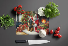 Load image into Gallery viewer, Leonberger and Santa Claus Glass Cutting Boards – Durable, Decorative Kitchen Art