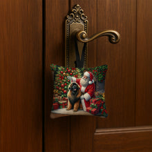 Load image into Gallery viewer, Leonberger and Santa Claus Hanging Square Fabric Ornament 3.5 × 3.5