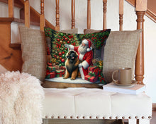 Load image into Gallery viewer, Leonberger and Santa Claus Throw Pillow - 14x14 Decorative Pillow – Art for Your Home &amp; Patio