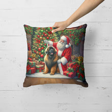 Load image into Gallery viewer, Leonberger and Santa Claus Throw Pillow