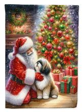 Load image into Gallery viewer, Lhasa Apso and Santa Claus House Flag