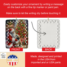 Load image into Gallery viewer, Lhasa Apso and Santa Claus Porcelain Ornament