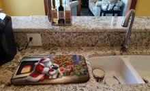 Load image into Gallery viewer, Lhasa Apso and Santa Claus Dish Drying Mat