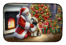 Load image into Gallery viewer, Lhasa Apso and Santa Claus Dish Drying Mat