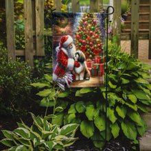 Load image into Gallery viewer, Lhasa Apso with Santa Garden Flag – Christmas Dog Yard Decor