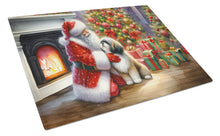 Load image into Gallery viewer, Lhasa Apso and Santa Claus Glass Cutting Boards – Durable, Decorative Kitchen Art