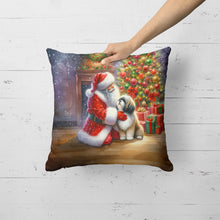 Load image into Gallery viewer, Lhasa Apso and Santa Claus Throw Pillow