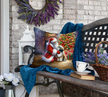 Load image into Gallery viewer, Lhasa Apso and Santa Claus Throw Pillow