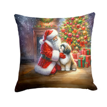 Load image into Gallery viewer, Lhasa Apso and Santa Claus Throw Pillow