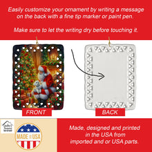 Load image into Gallery viewer, Maltese and Santa Claus Porcelain Ornament