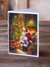 Load image into Gallery viewer, Maltese and Santa Claus Greeting Cards - Blank Note Cards – 8-Pack of Artist-Designed Cards with Envelopes
