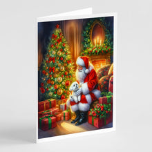 Load image into Gallery viewer, Maltese and Santa Claus Greeting Cards - Blank Note Cards – 8-Pack of Artist-Designed Cards with Envelopes