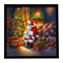 Load image into Gallery viewer, Maltese and Santa Claus Framed Metal Print