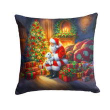 Load image into Gallery viewer, Maltese and Santa Claus Throw Pillow - 14x14 Decorative Pillow – Art for Your Home &amp; Patio
