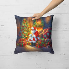 Load image into Gallery viewer, Maltese and Santa Claus Throw Pillow