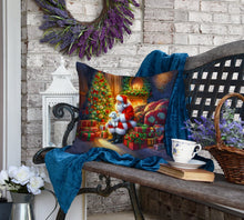 Load image into Gallery viewer, Maltese and Santa Claus Throw Pillow