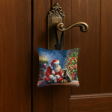 Load image into Gallery viewer, Manchester Terrier and Santa Claus Hanging Square Fabric Ornament 3.5 × 3.5