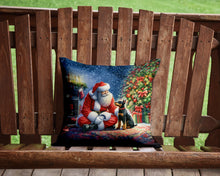 Load image into Gallery viewer, Manchester Terrier and Santa Claus Throw Pillow - 14x14 Decorative Pillow – Art for Your Home &amp; Patio