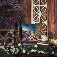 Load image into Gallery viewer, Manchester Terrier and Santa Claus Throw Pillow - 14x14 Decorative Pillow – Art for Your Home &amp; Patio