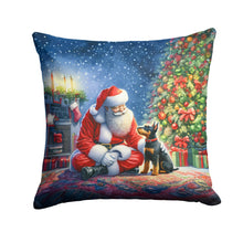 Load image into Gallery viewer, Manchester Terrier and Santa Claus Throw Pillow - 14x14 Decorative Pillow – Art for Your Home &amp; Patio