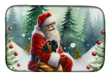 Load image into Gallery viewer, Mastiff and Santa Claus Dish Drying Mat