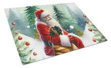 Load image into Gallery viewer, Mastiff and Santa Claus Glass Cutting Boards – Durable, Decorative Kitchen Art