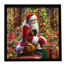 Load image into Gallery viewer, Mastiff and Santa Claus Framed Metal Print