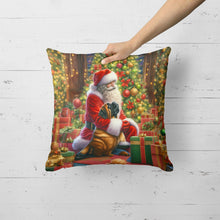 Load image into Gallery viewer, Mastiff and Santa Claus Throw Pillow
