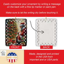 Load image into Gallery viewer, Miniature Pinscher and Santa Claus Porcelain Ornament